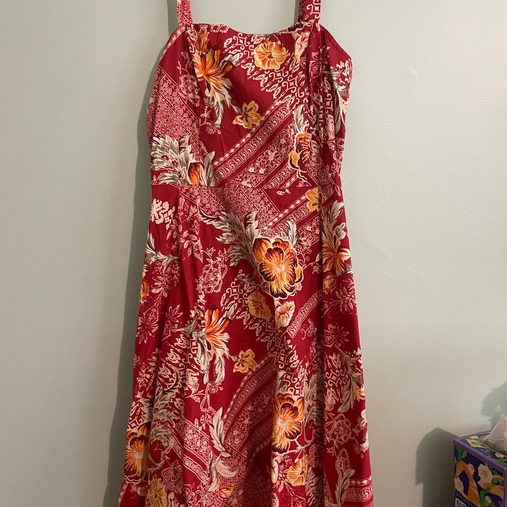 Floral Red Kids Dress